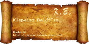 Klepeisz Balázs névjegykártya